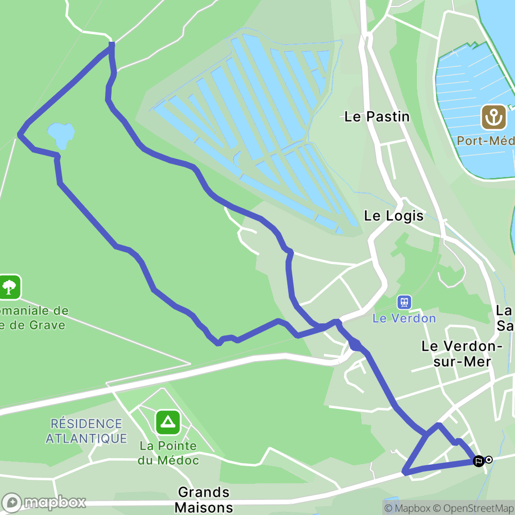 Le Verdon-sur-Mer : carte du parcours de randonnée - France