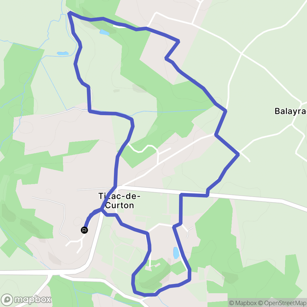 Tizac-de-Curton : carte du parcours de randonnée - France