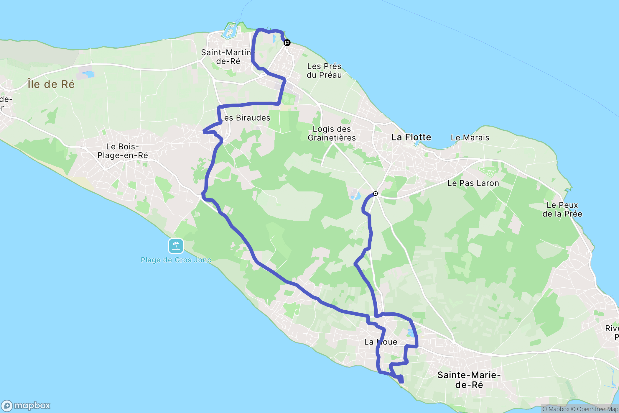 La Flotte : carte du parcours de randonnée - France