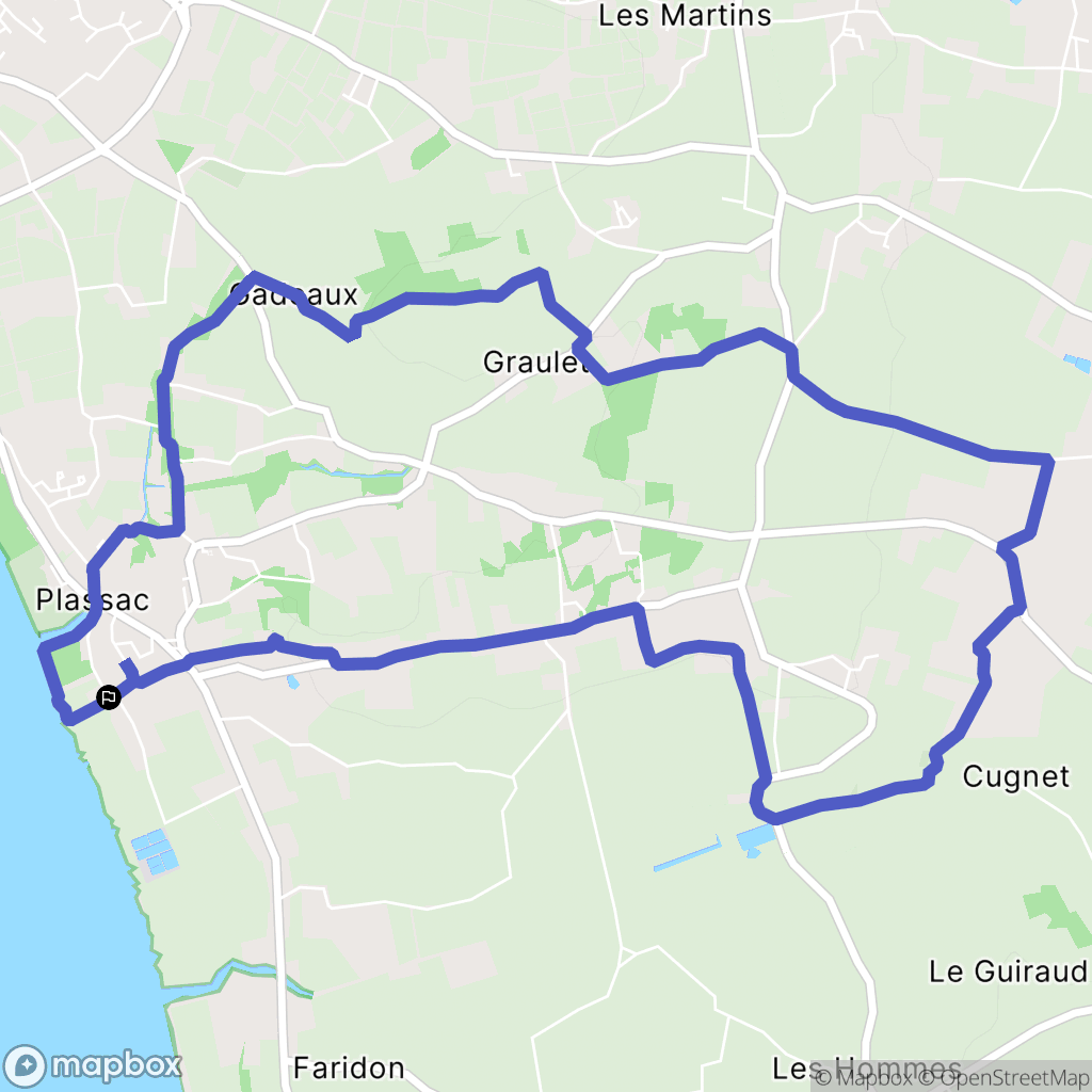 Plassac : carte du parcours de randonnée - France