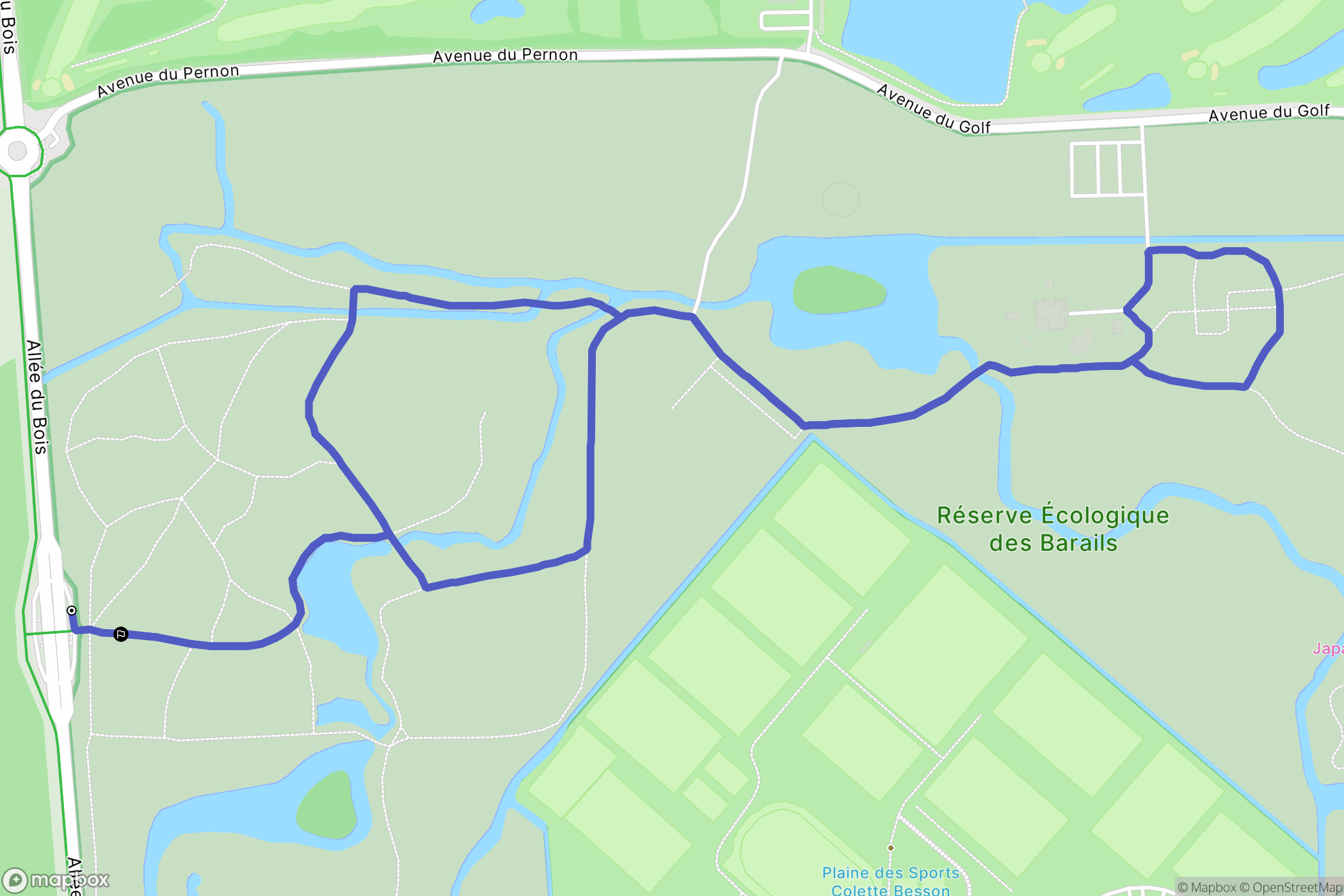 Bois de Bordeaux, Bruges : carte du parcours de randonnée - France