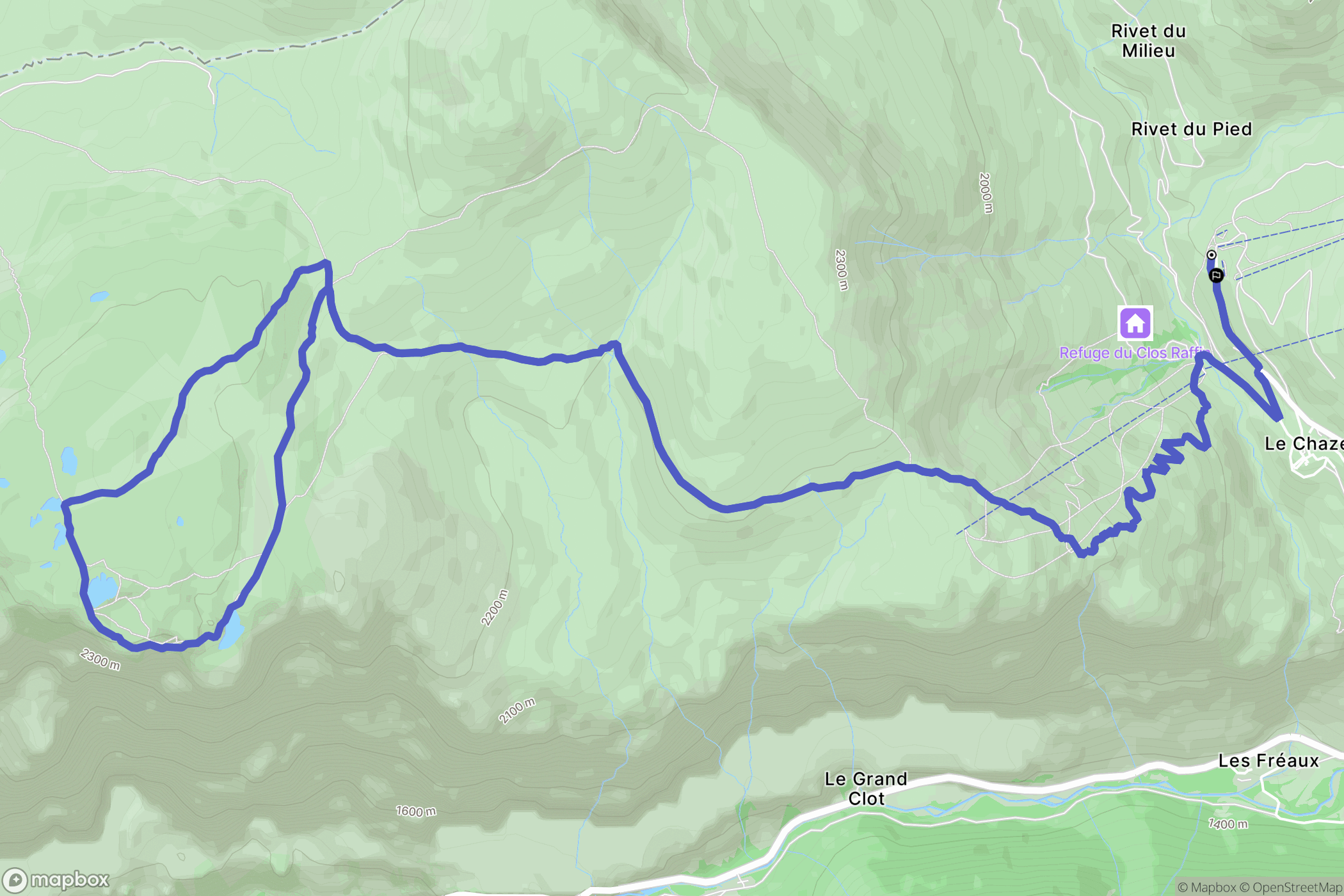 La Grave : carte du parcours de randonnée - France