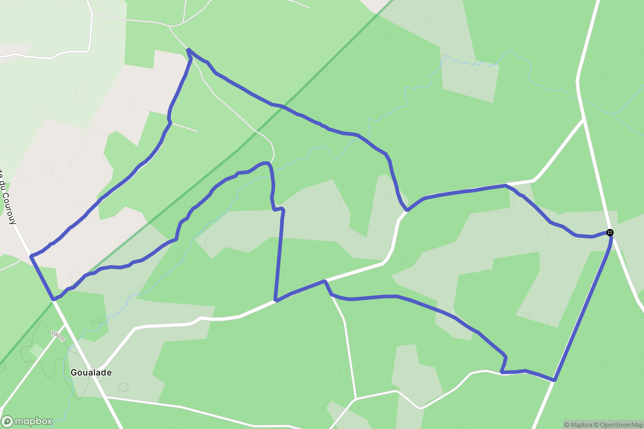 Goualade : carte du parcours de randonnée - France