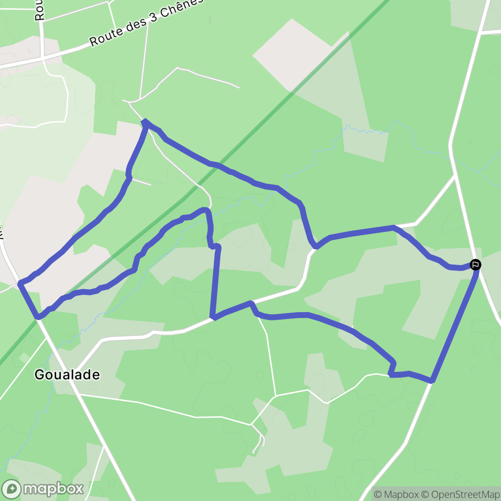 Goualade : carte du parcours de randonnée - France