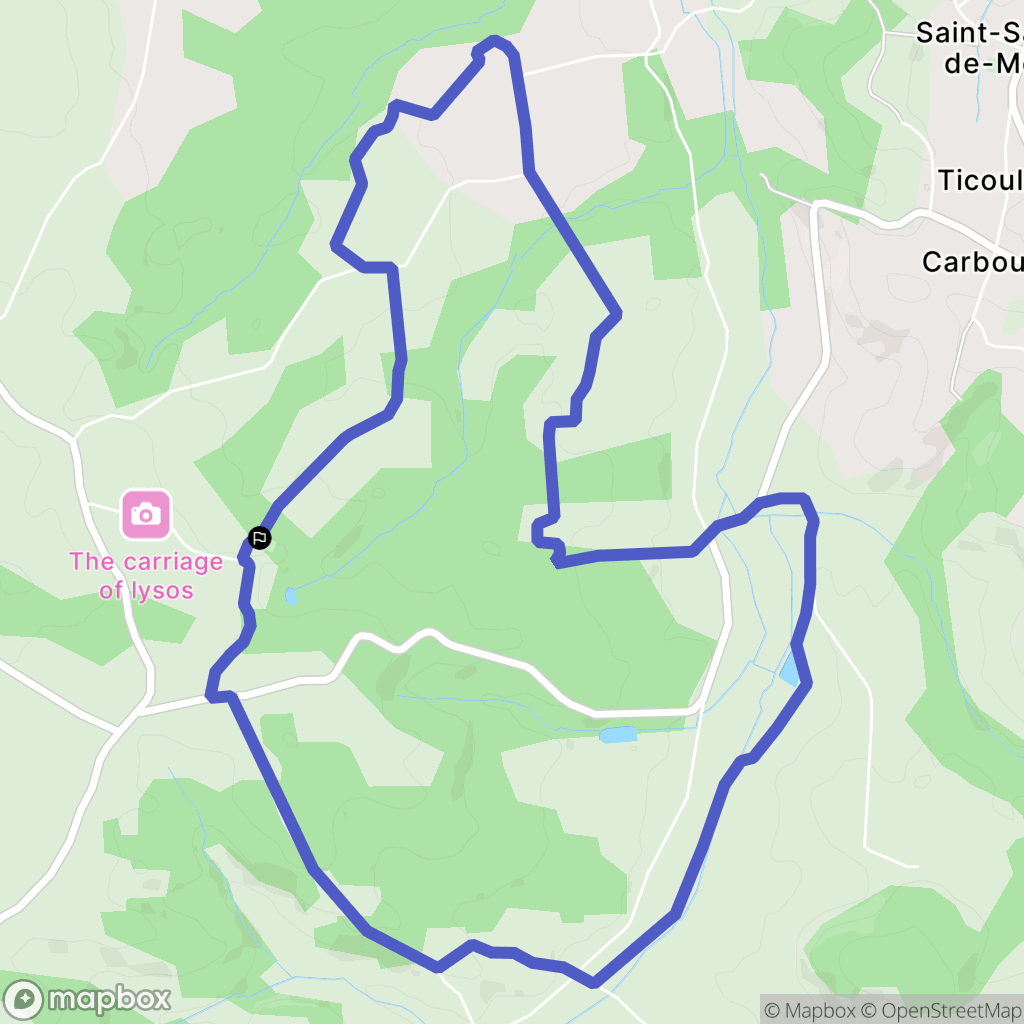 Sigalens : carte du parcours de randonnée - France