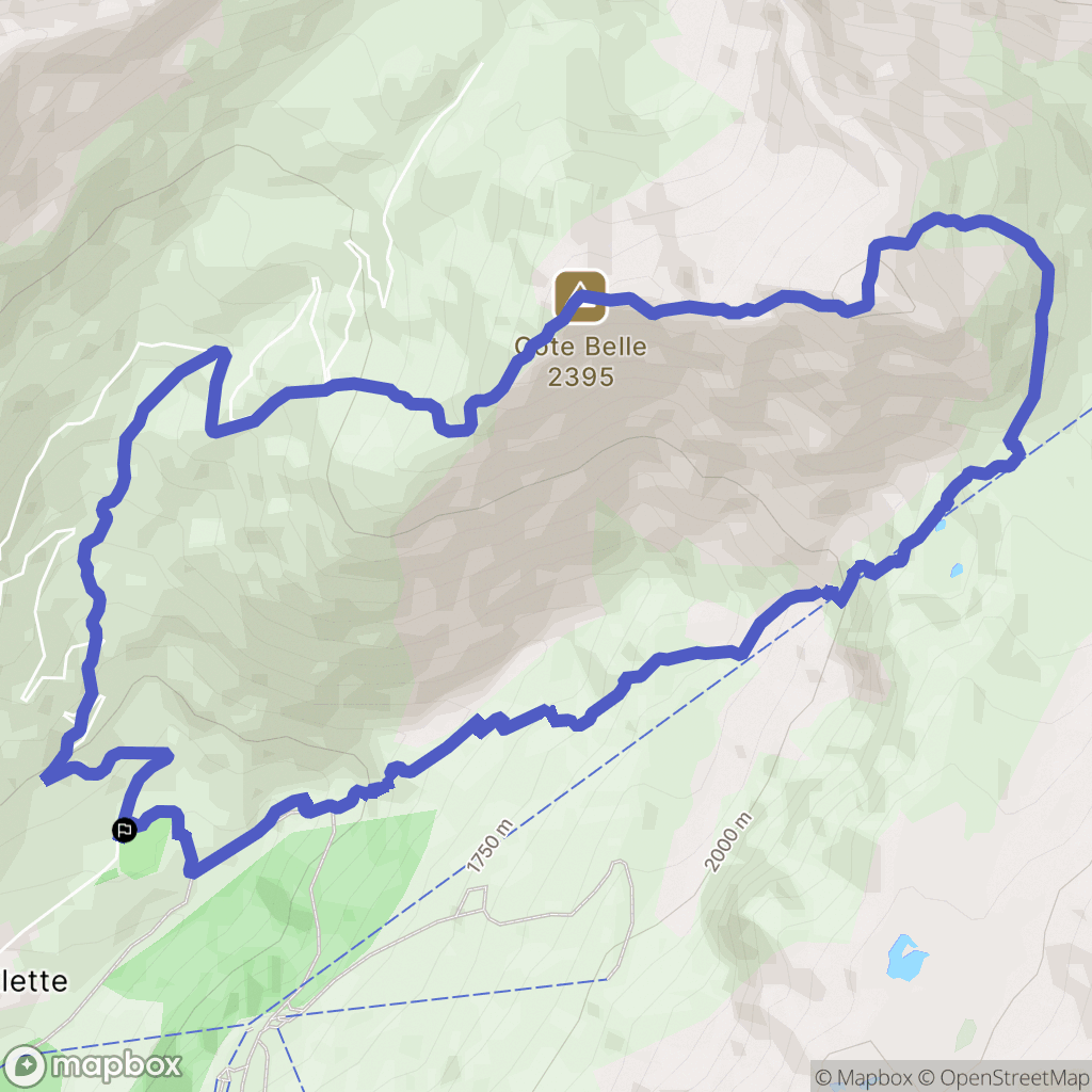 Vaujany : carte du parcours de randonnée - France