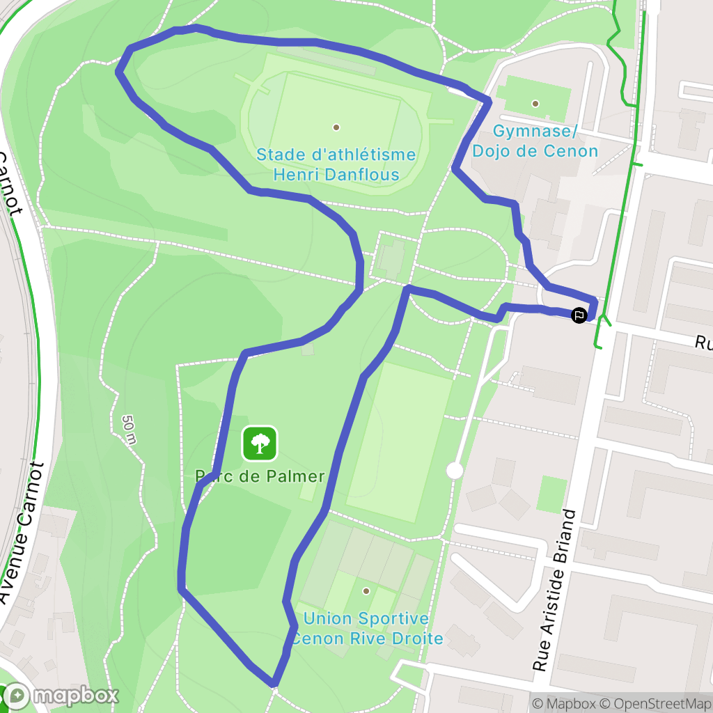 CENON : carte du parcours de randonnée - France
