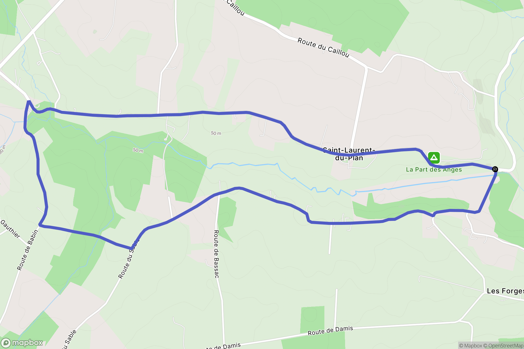 Saint-Laurent-du-Plan : carte du parcours de randonnée - France