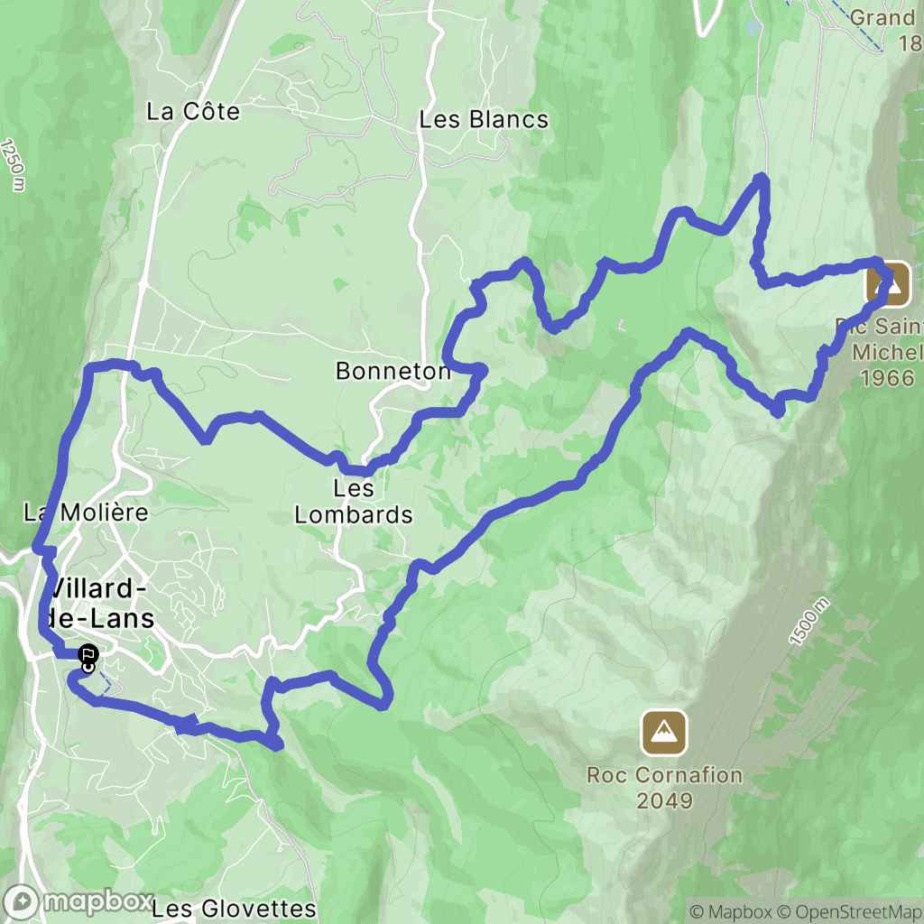 Villard-de-Lans : carte du parcours de randonnée - France