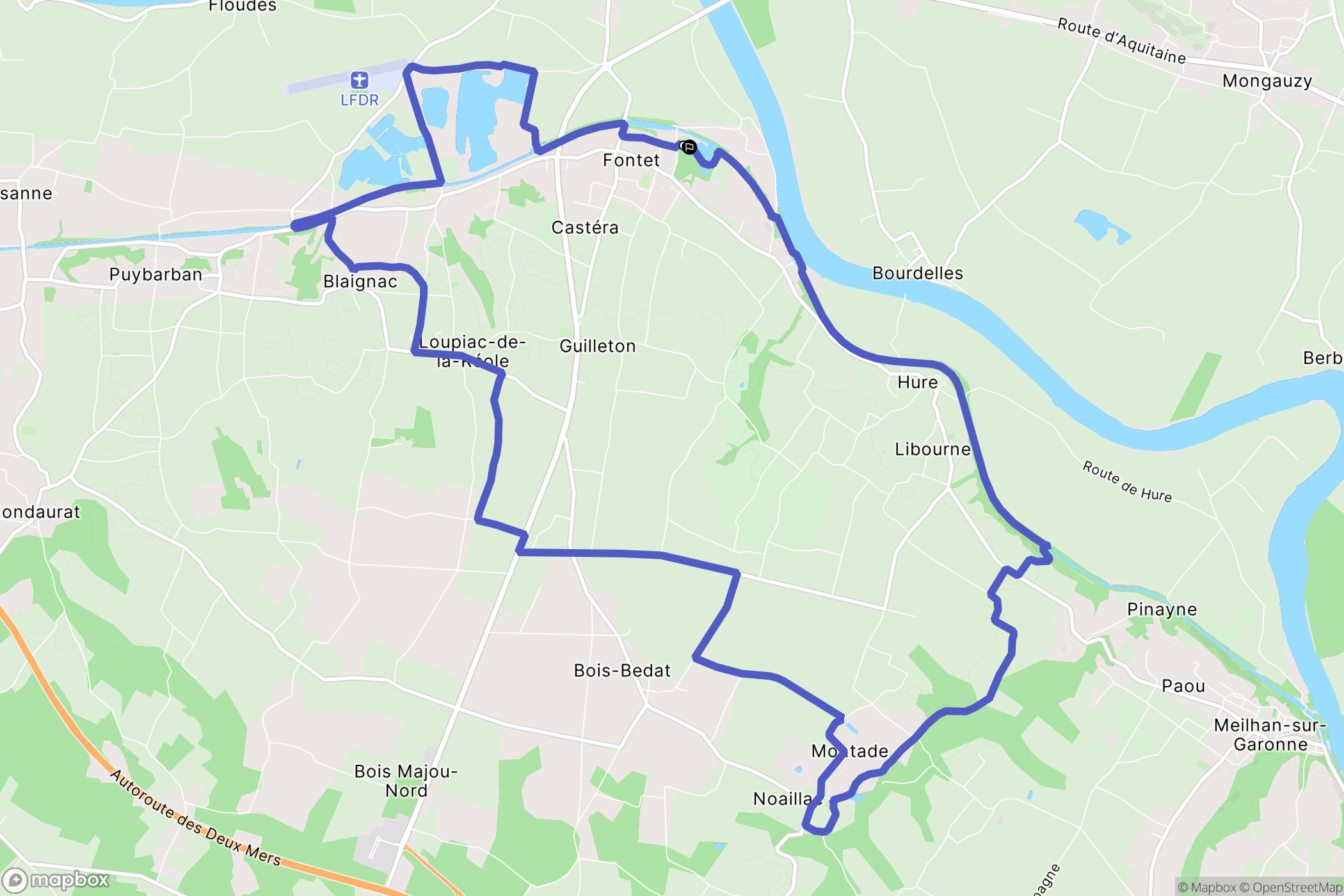 Fontet : carte du parcours de randonnée - France