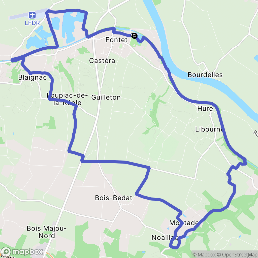 Fontet : carte du parcours de randonnée - France
