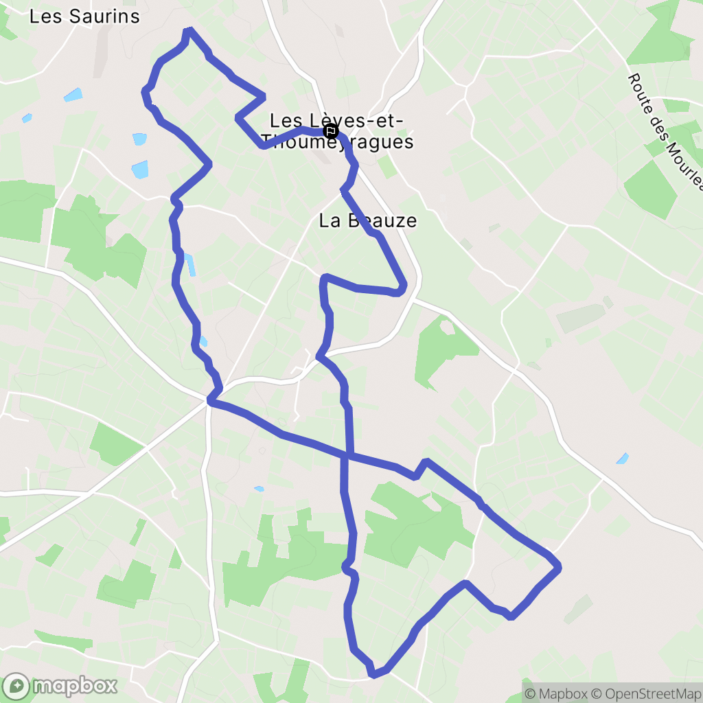 Les Lèves-et-Thoumeyragues : carte du parcours de randonnée - France