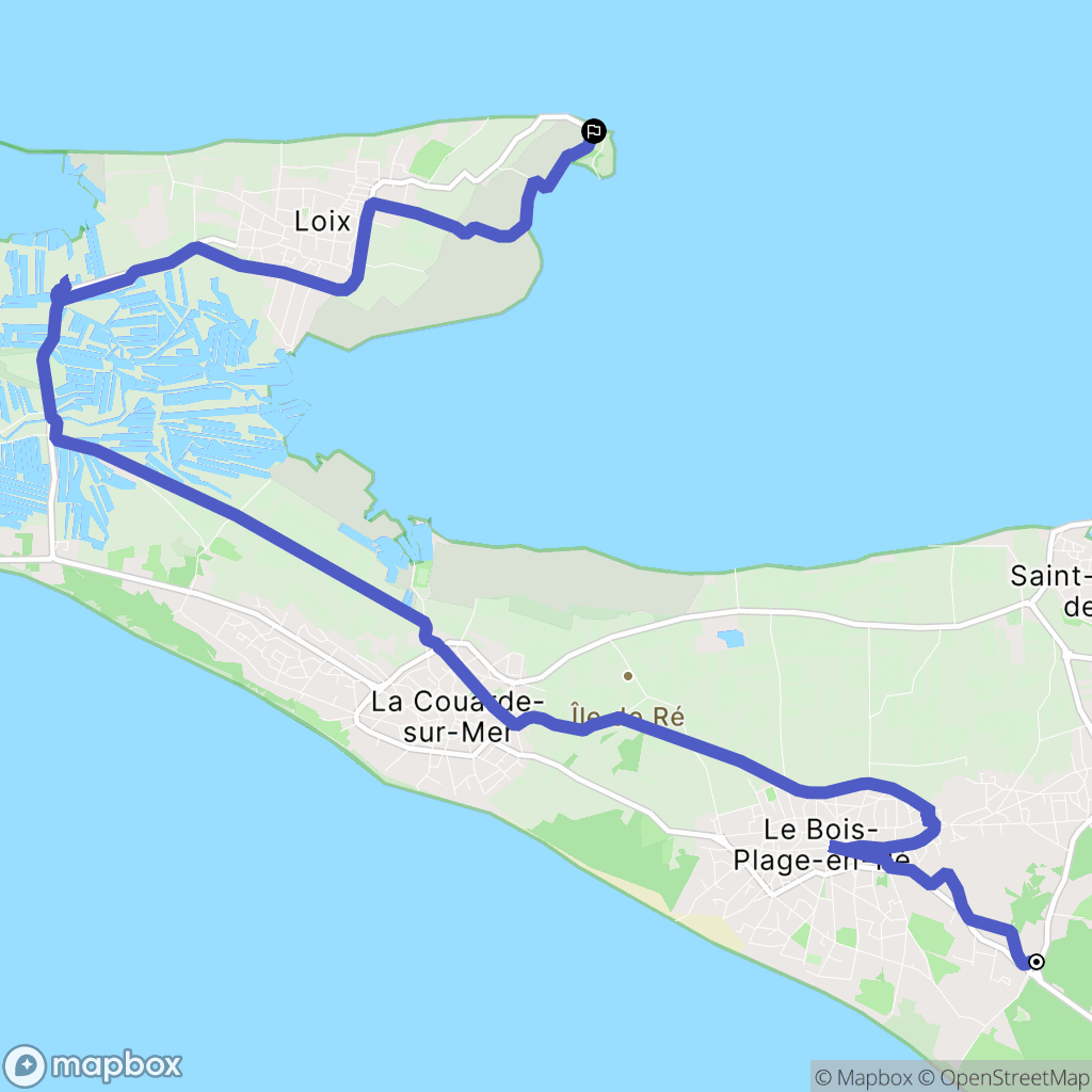 Le Bois-Plage-en-Ré : carte du parcours de randonnée - France