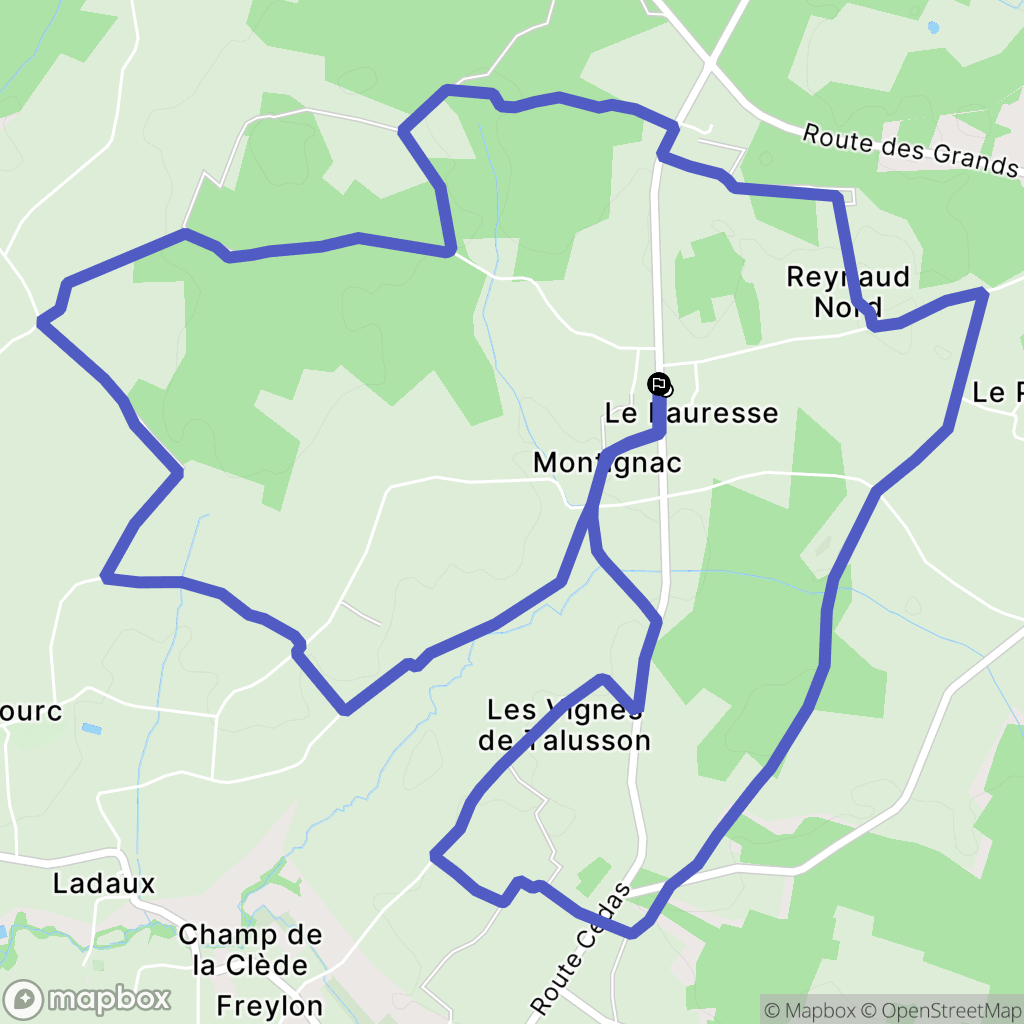 Montignac : carte du parcours de randonnée - France