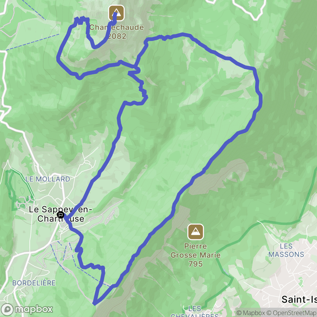 Le Sappey-en-Chartreuse : carte du parcours de randonnée - France