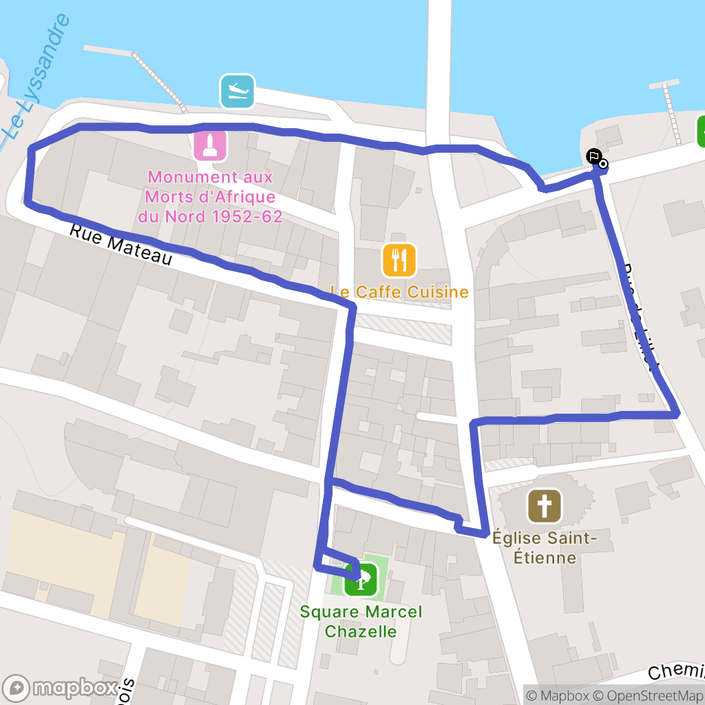Branne : carte du parcours de randonnée - France