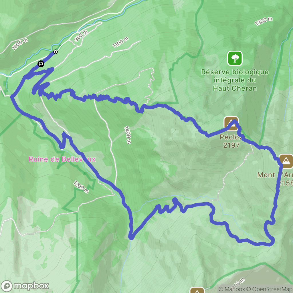 École : carte du parcours de randonnée - France