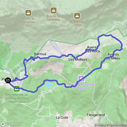 Passy : carte du parcours de randonnée - France