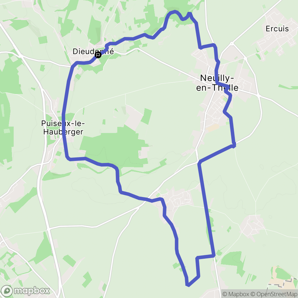 Dieudonné : carte du parcours de randonnée - France