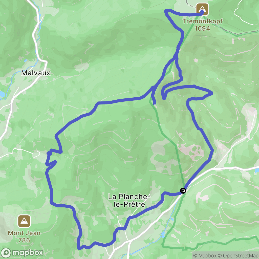 Vescemont : carte du parcours de randonnée - France