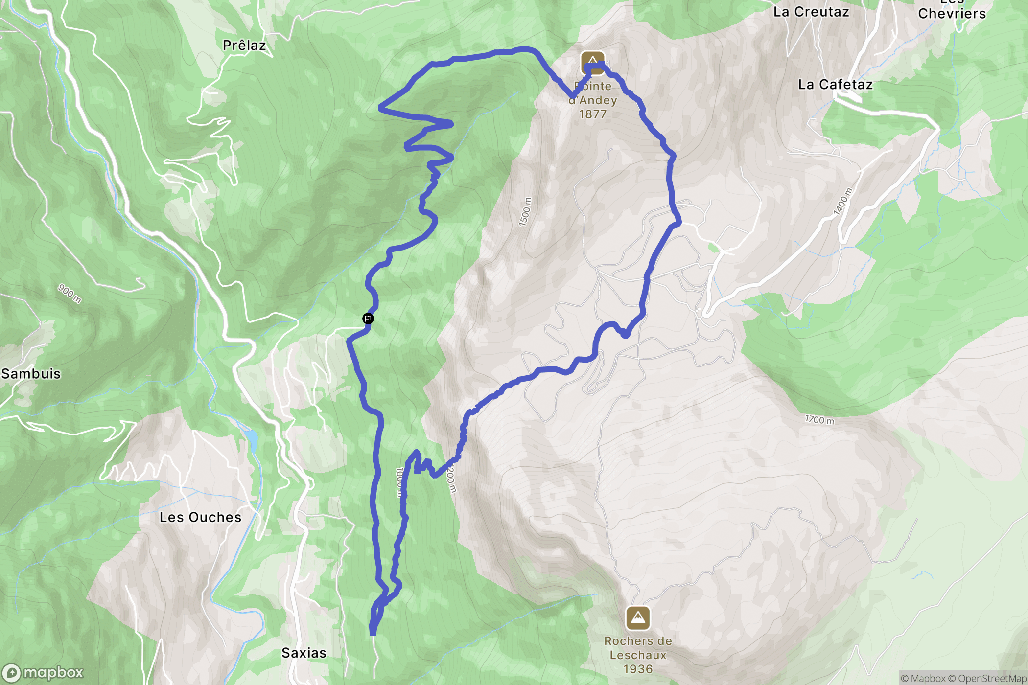 Glières-Val-de-Borne : carte du parcours de randonnée - France