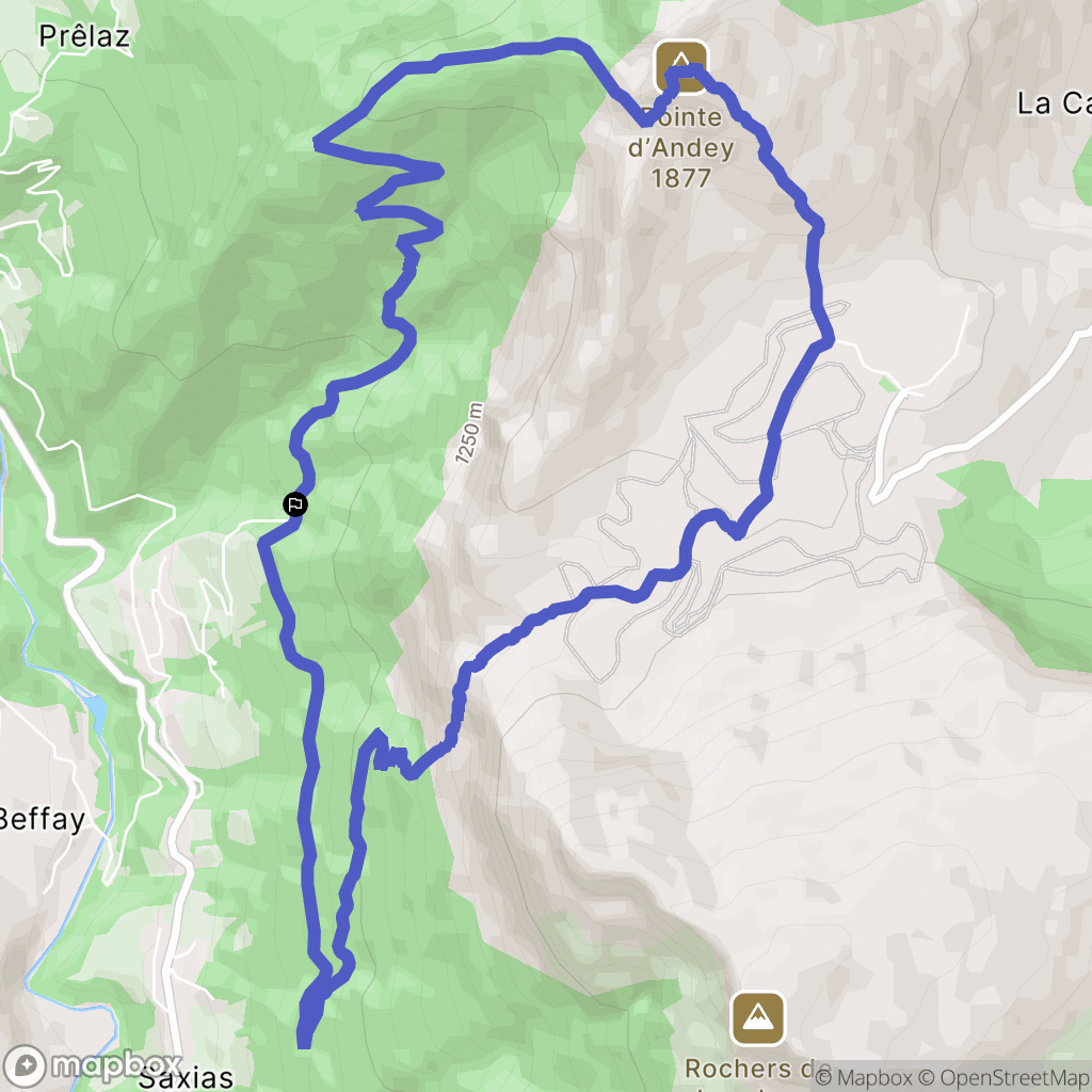Glières-Val-de-Borne : carte du parcours de randonnée - France