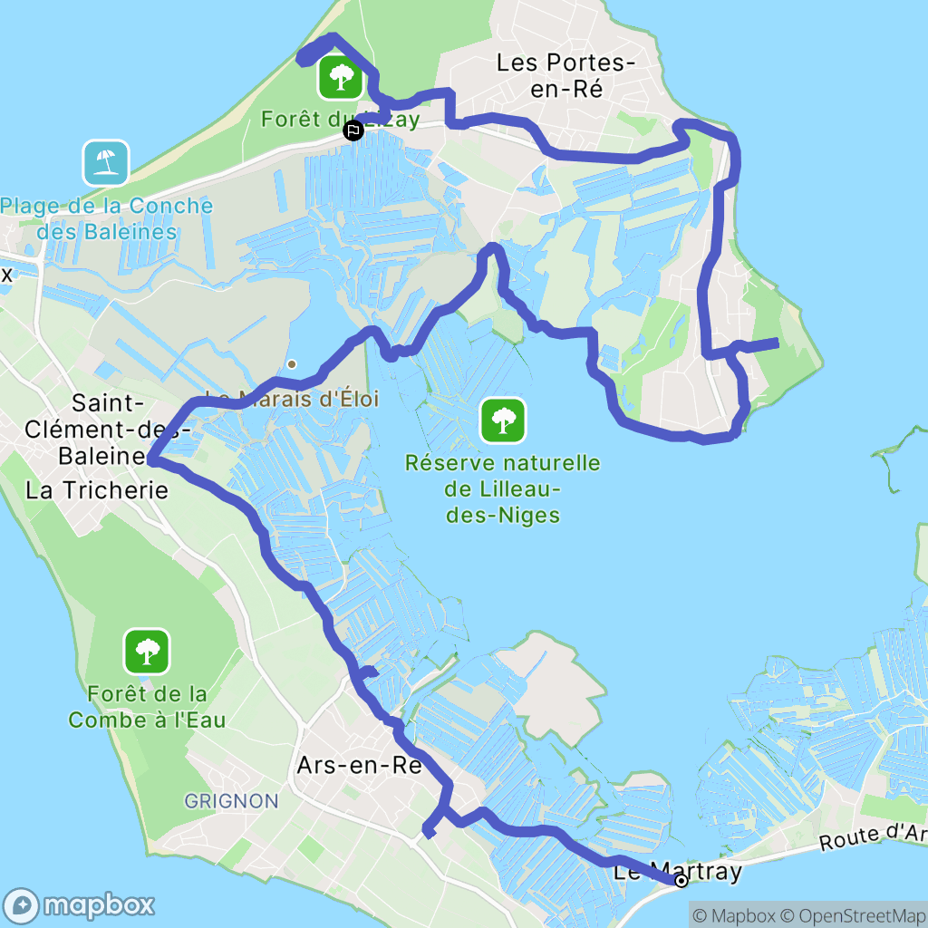 Ars-en-Ré : carte du parcours de randonnée - France