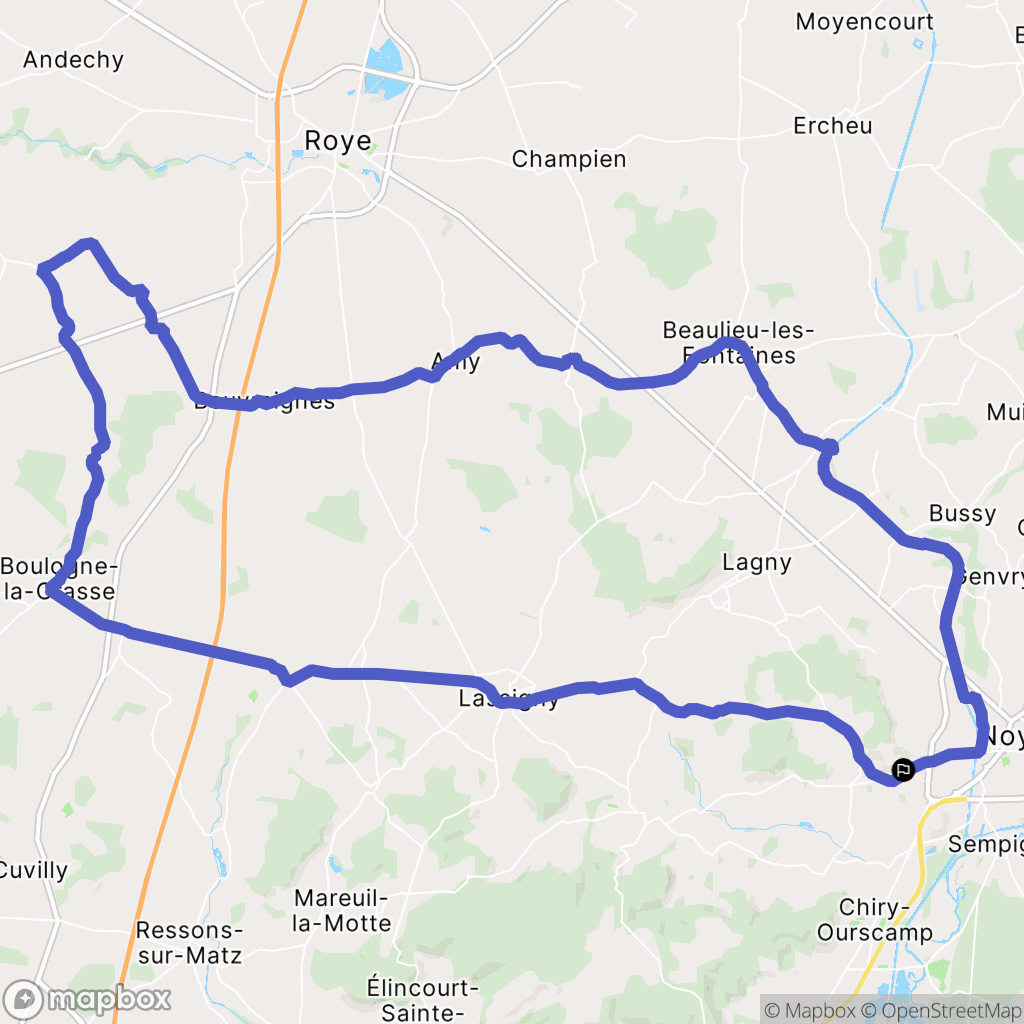Larbroye : carte du parcours de randonnée - France