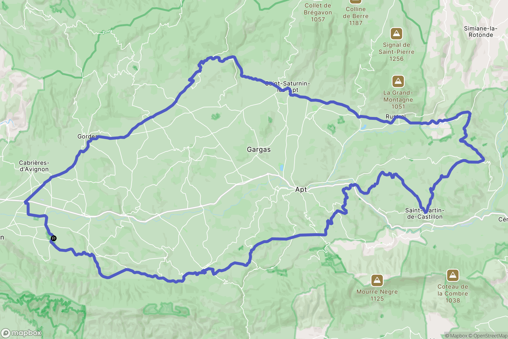 Oppède : carte du parcours de randonnée - France