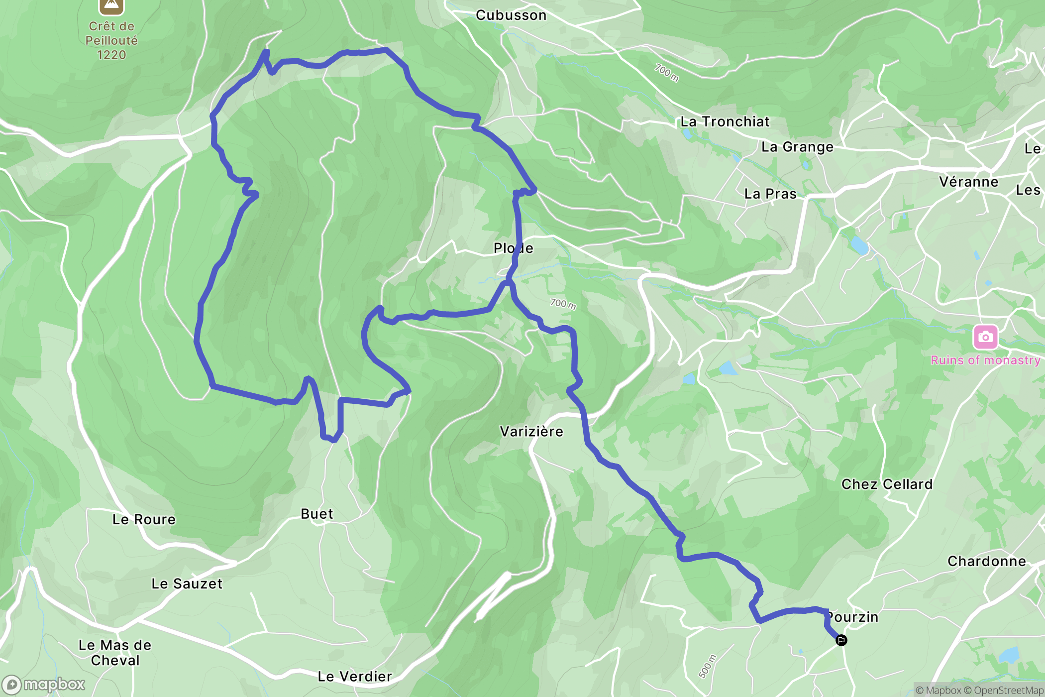 Saint-Appolinard : carte du parcours de randonnée - France
