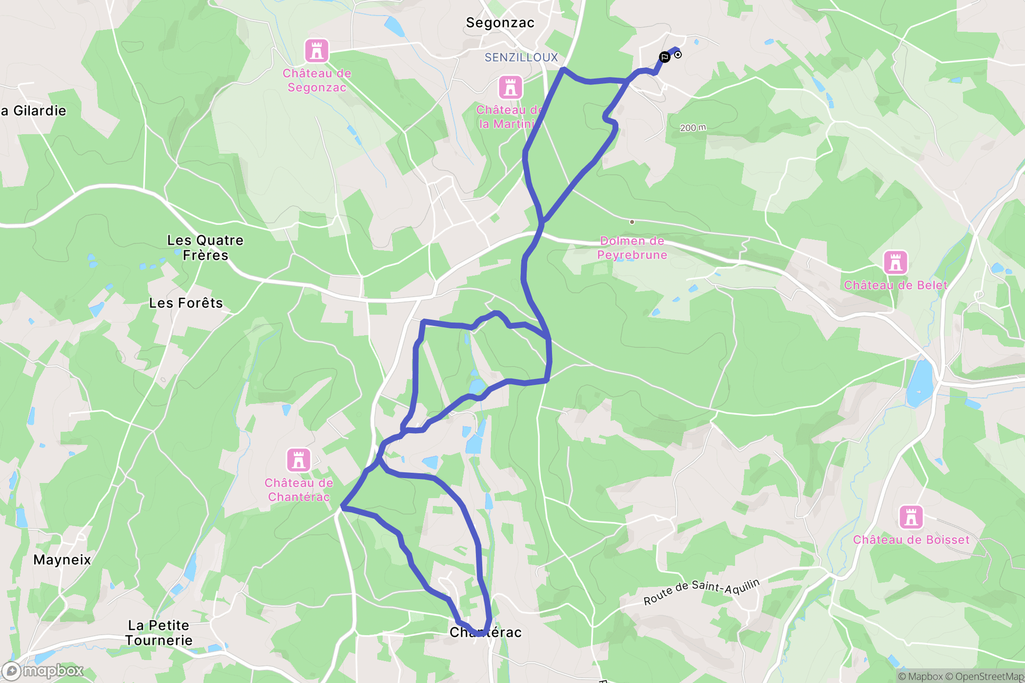 Saint-Aquilin : carte du parcours de randonnée - France