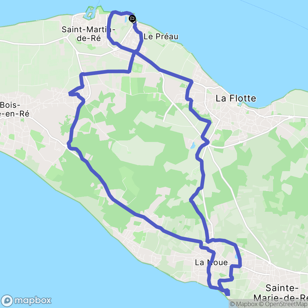 Saint-Martin-de-Ré : carte du parcours de randonnée - France