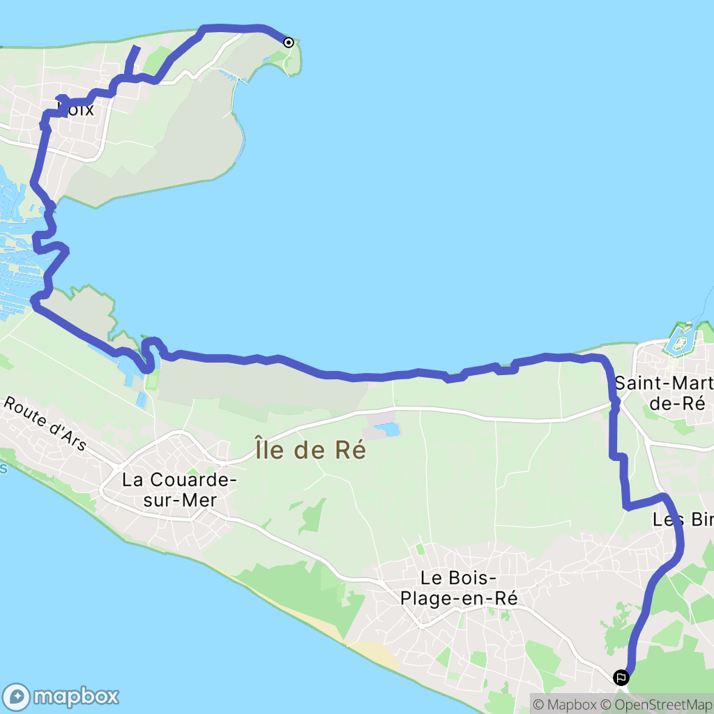 Loix : carte du parcours de randonnée - France