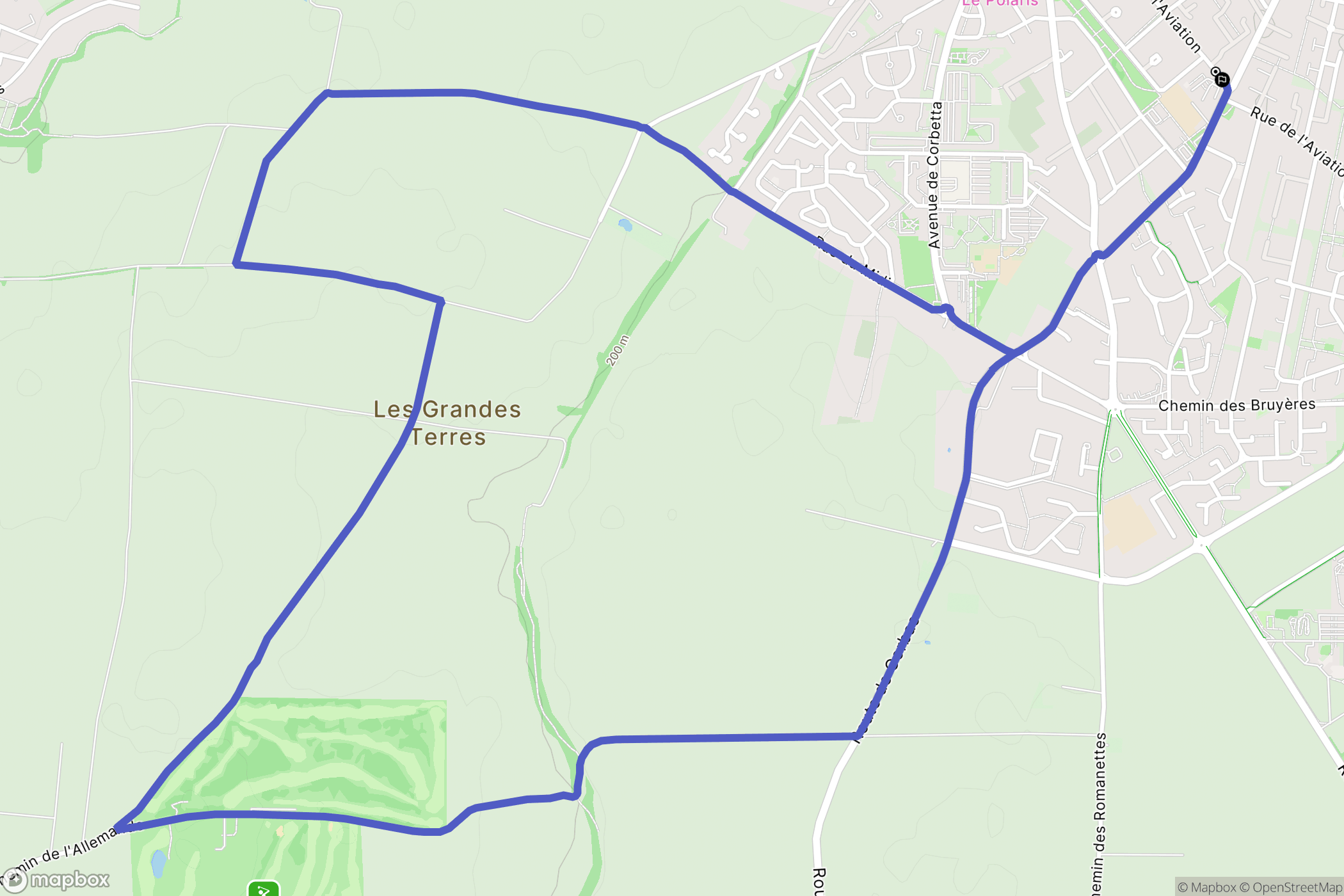 Corbas : carte du parcours de randonnée - France