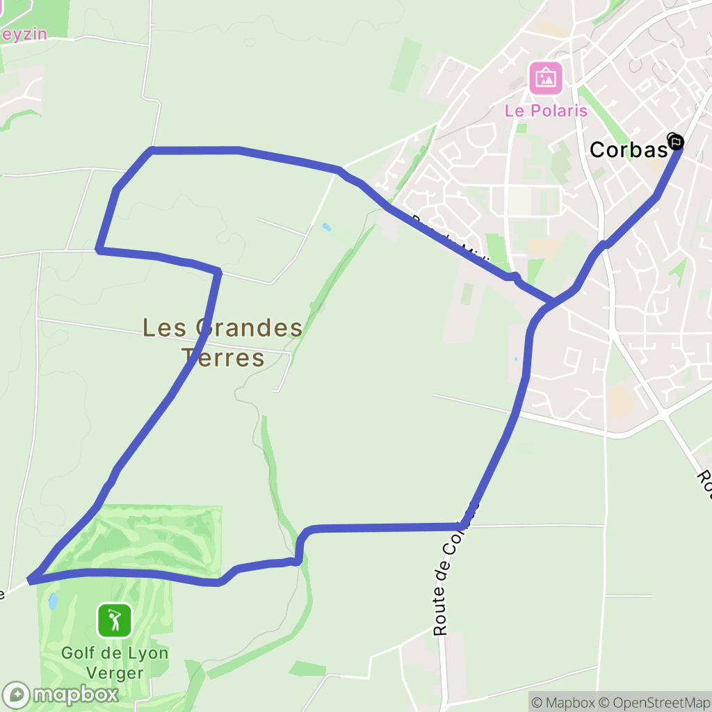 Corbas : carte du parcours de randonnée - France