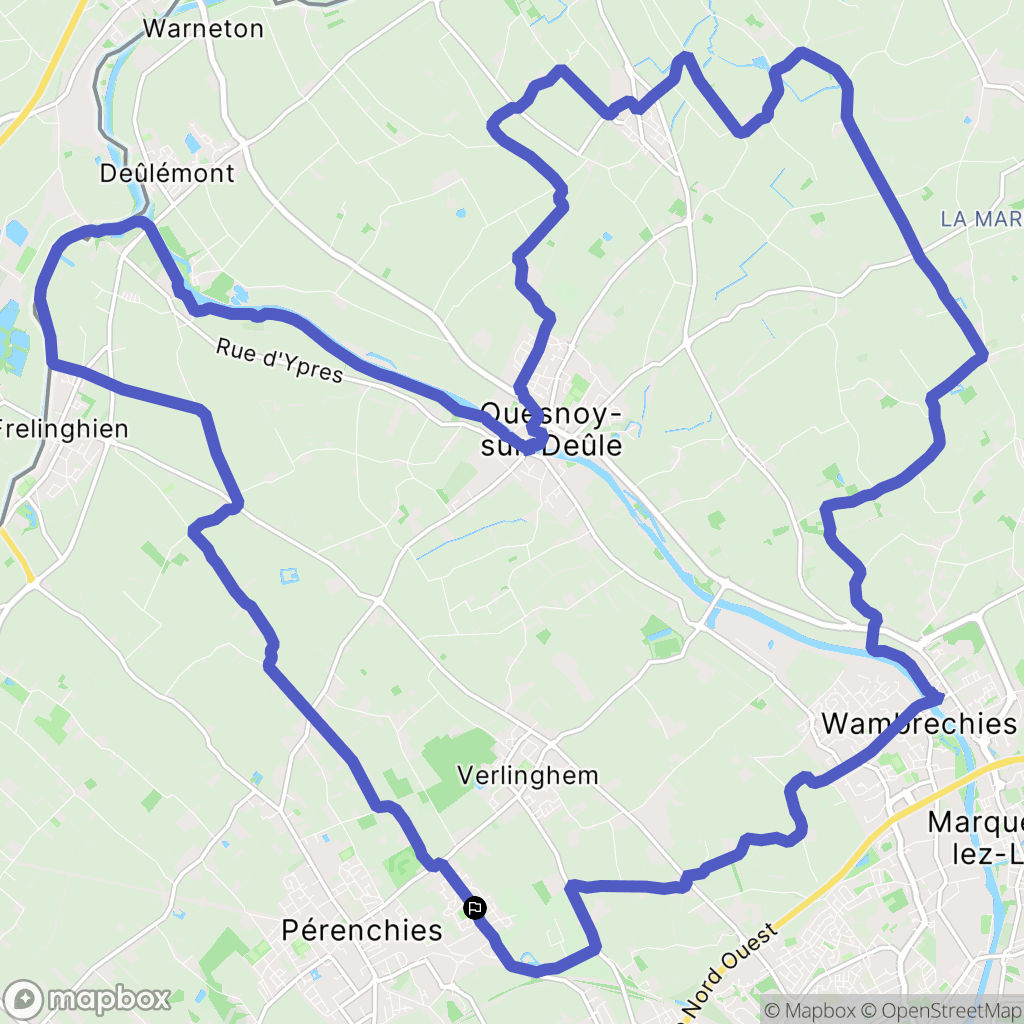Lompret : carte du parcours de randonnée - France