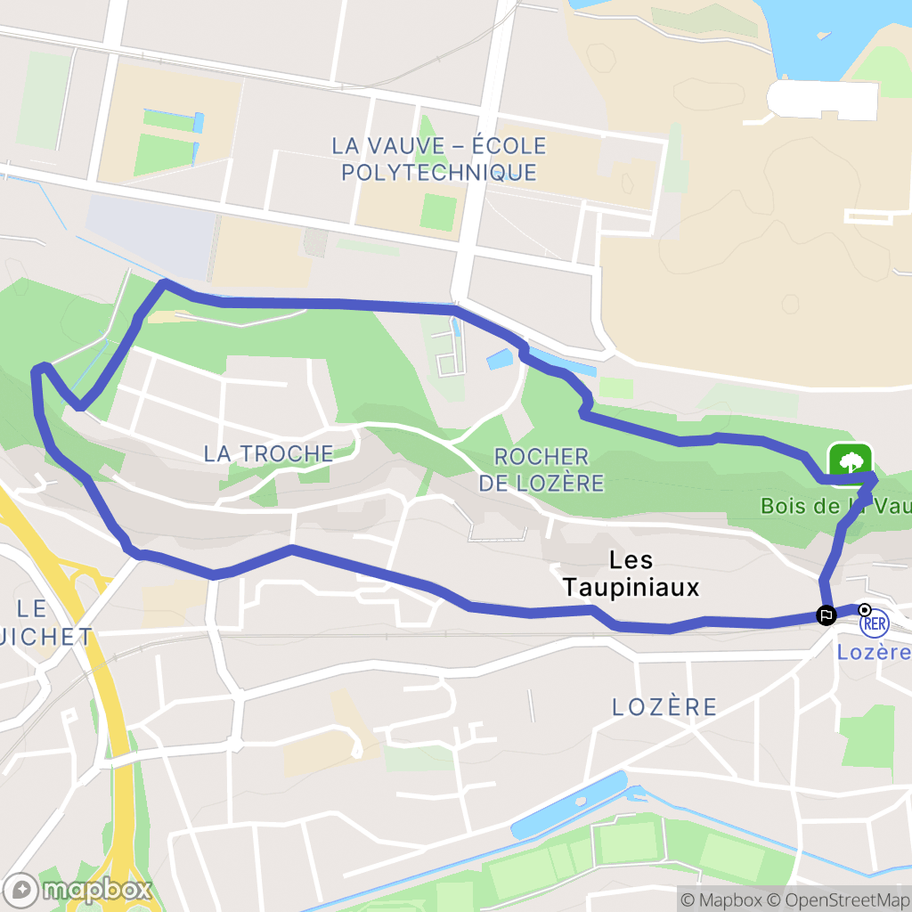Palaiseau : carte du parcours de randonnée - France