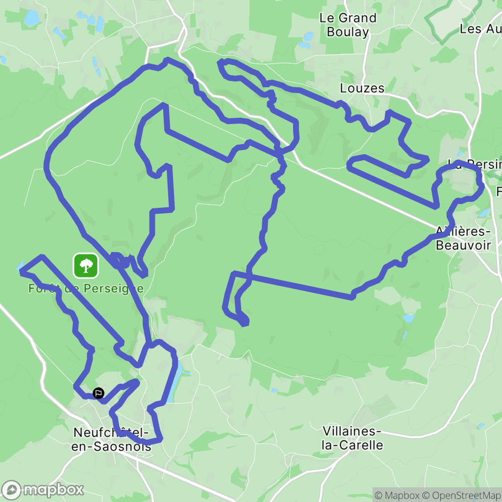 Neufchâtel-en-Saosnois : carte du parcours de randonnée - France