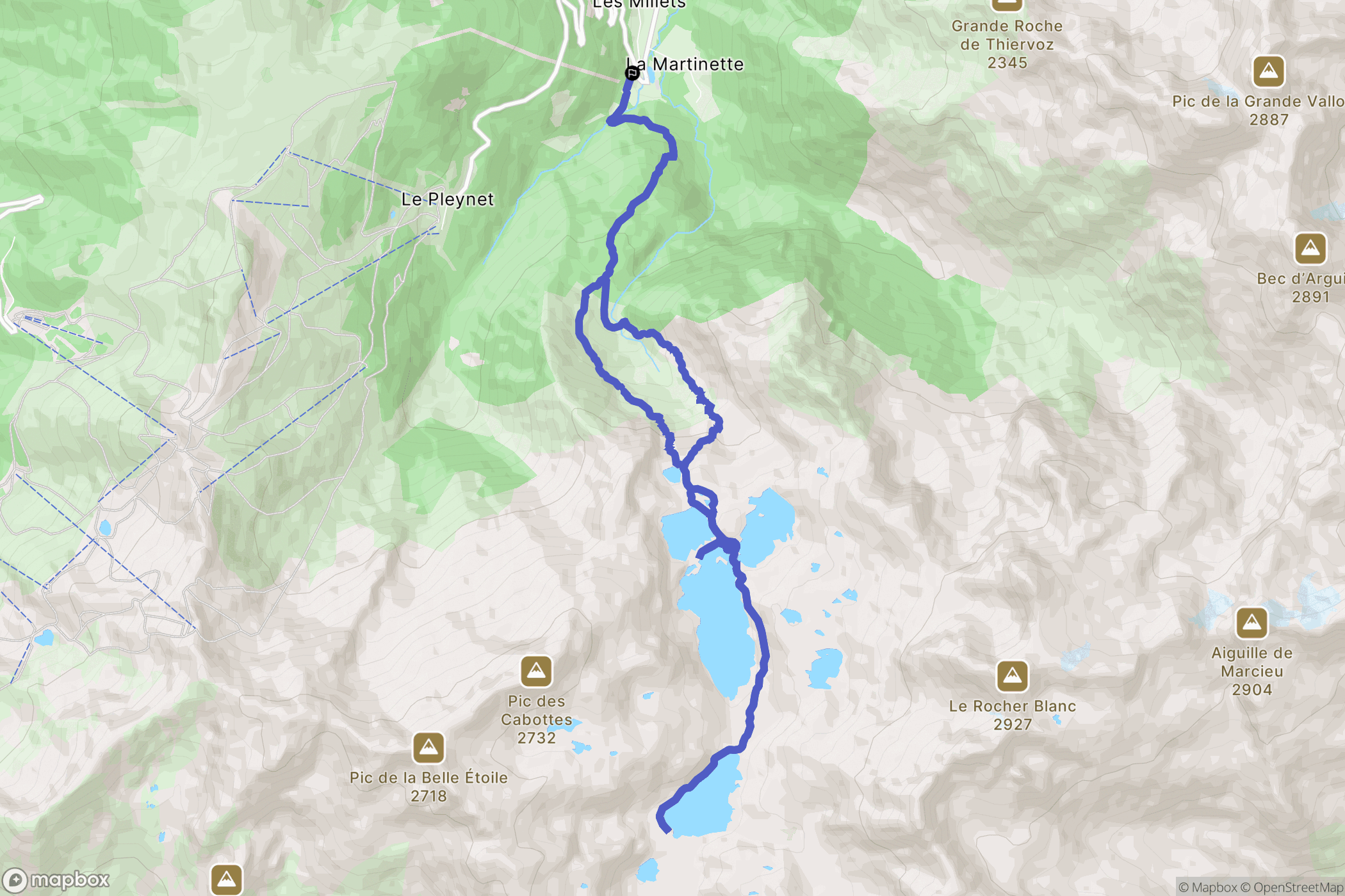 Fond de France, Le Haut-Bréda : carte du parcours de randonnée - France