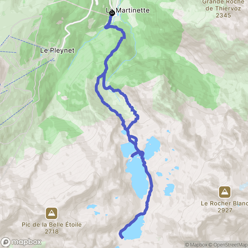 Fond de France, Le Haut-Bréda : carte du parcours de randonnée - France