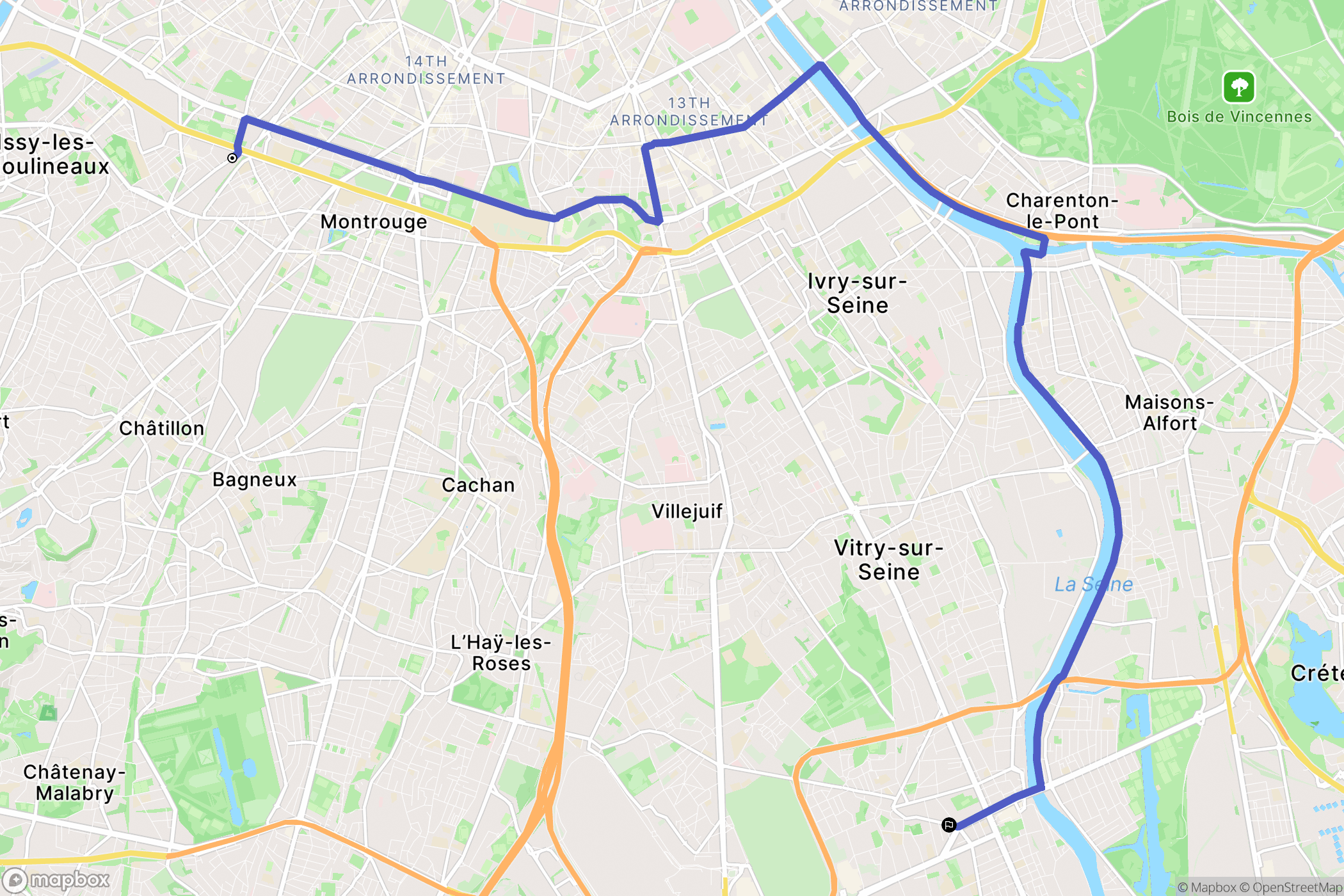 Vanves : carte du parcours de randonnée - France