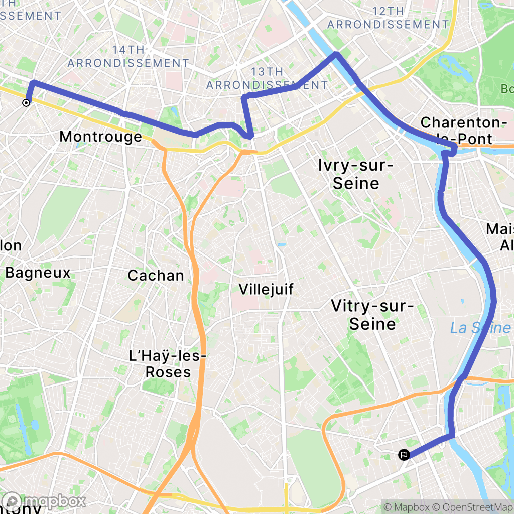 Vanves : carte du parcours de randonnée - France