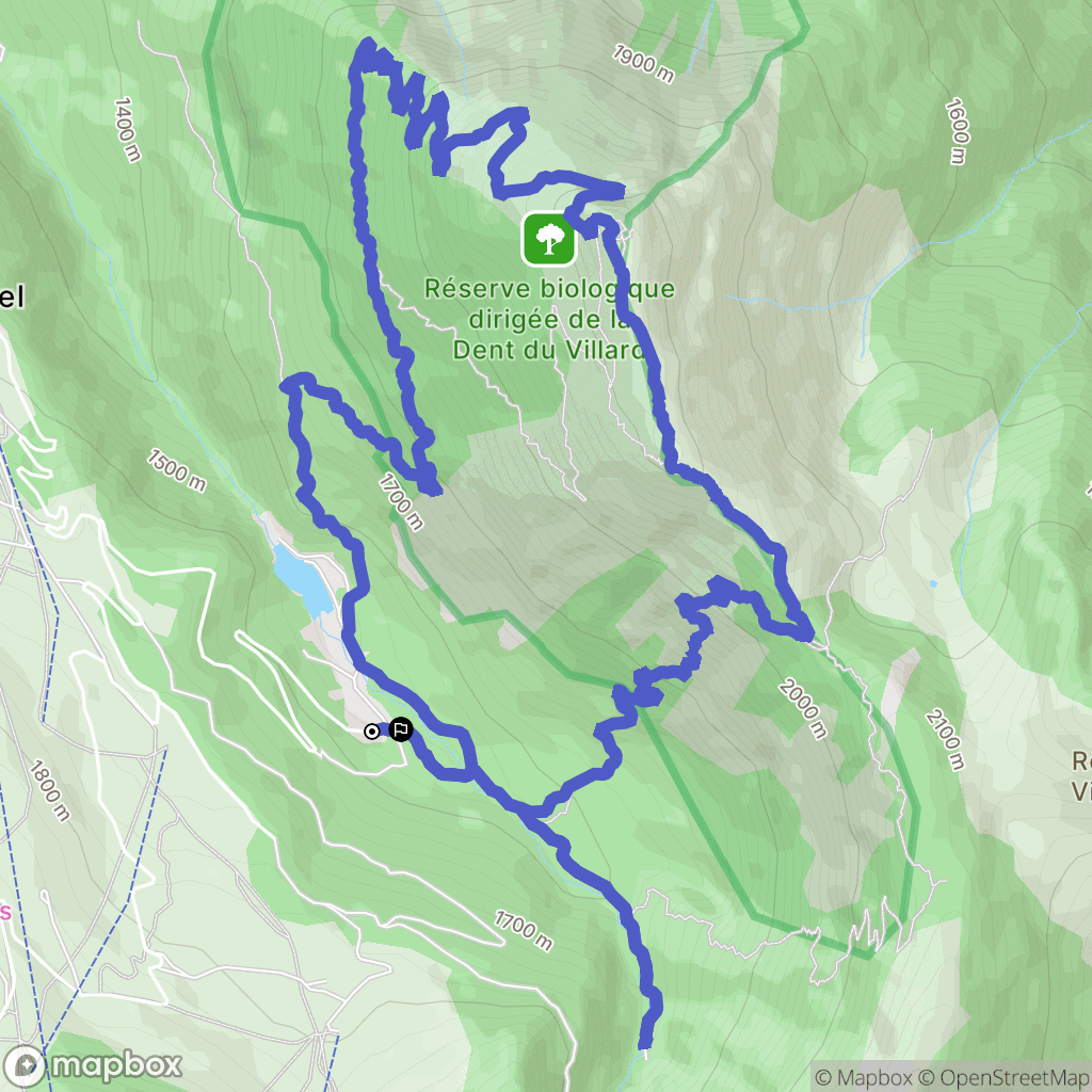 Courchevel : carte du parcours de randonnée - France