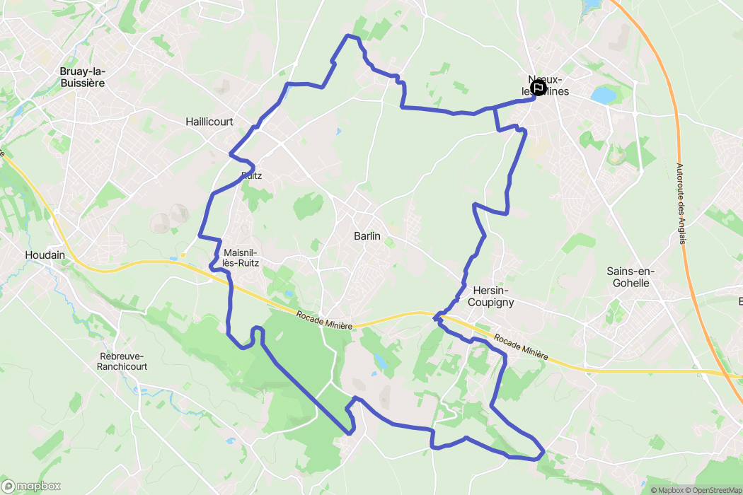Noeux-les-Mines : carte du parcours de randonnée - France