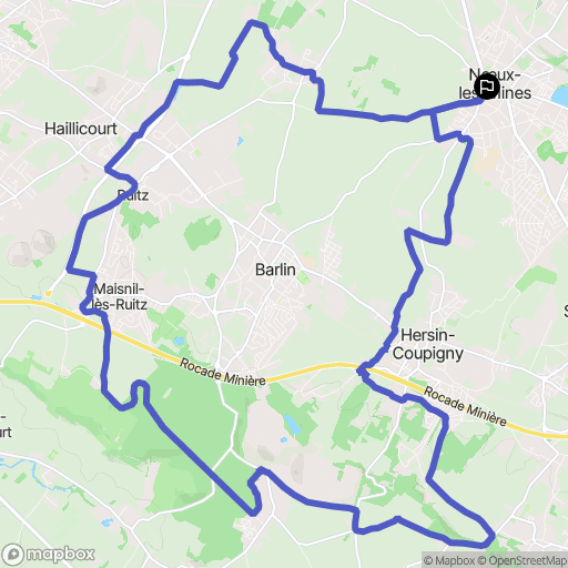 Noeux-les-Mines : carte du parcours de randonnée - France