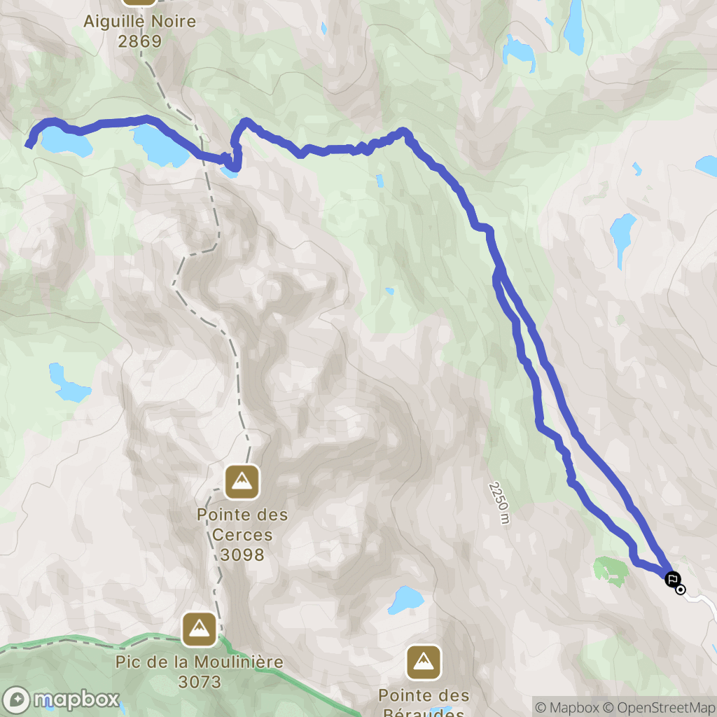 Névache : carte du parcours de randonnée - France