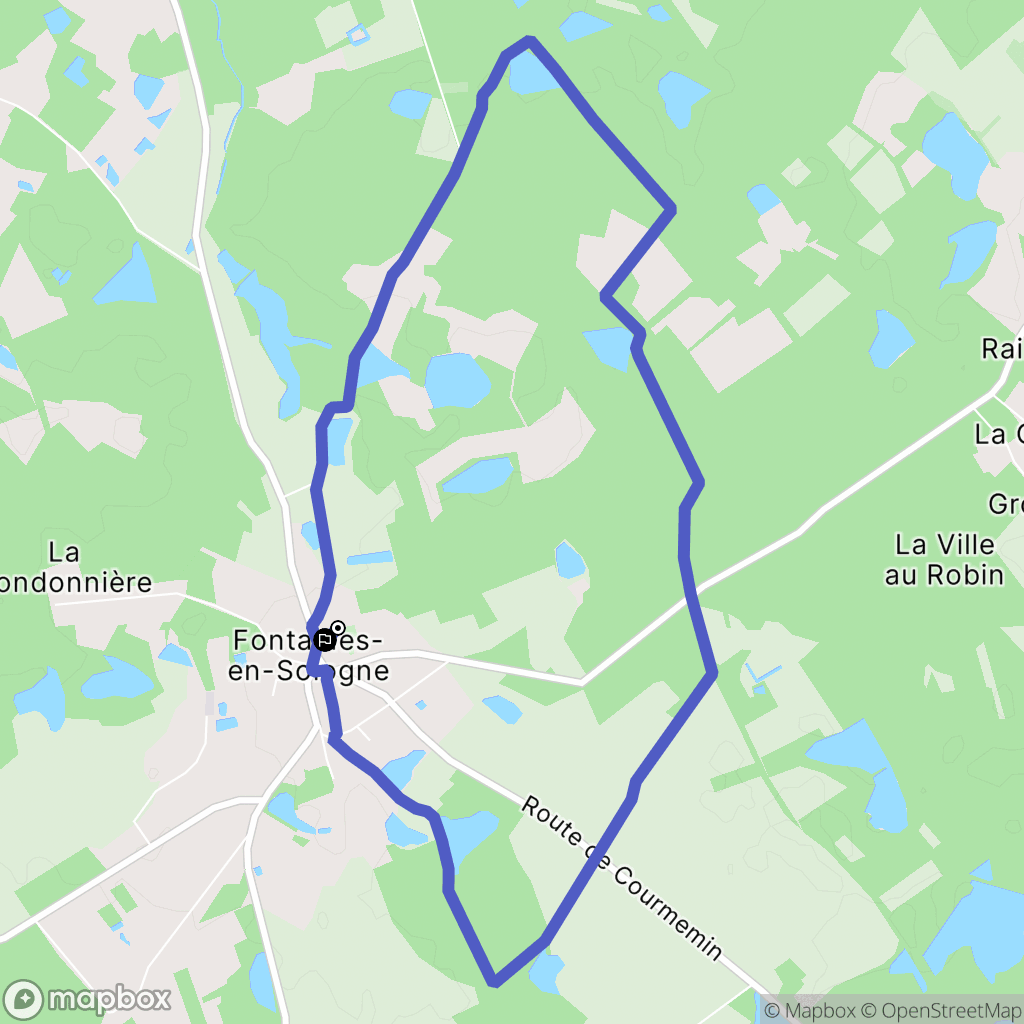 Fontaines-en-Sologne : carte du parcours de randonnée - France