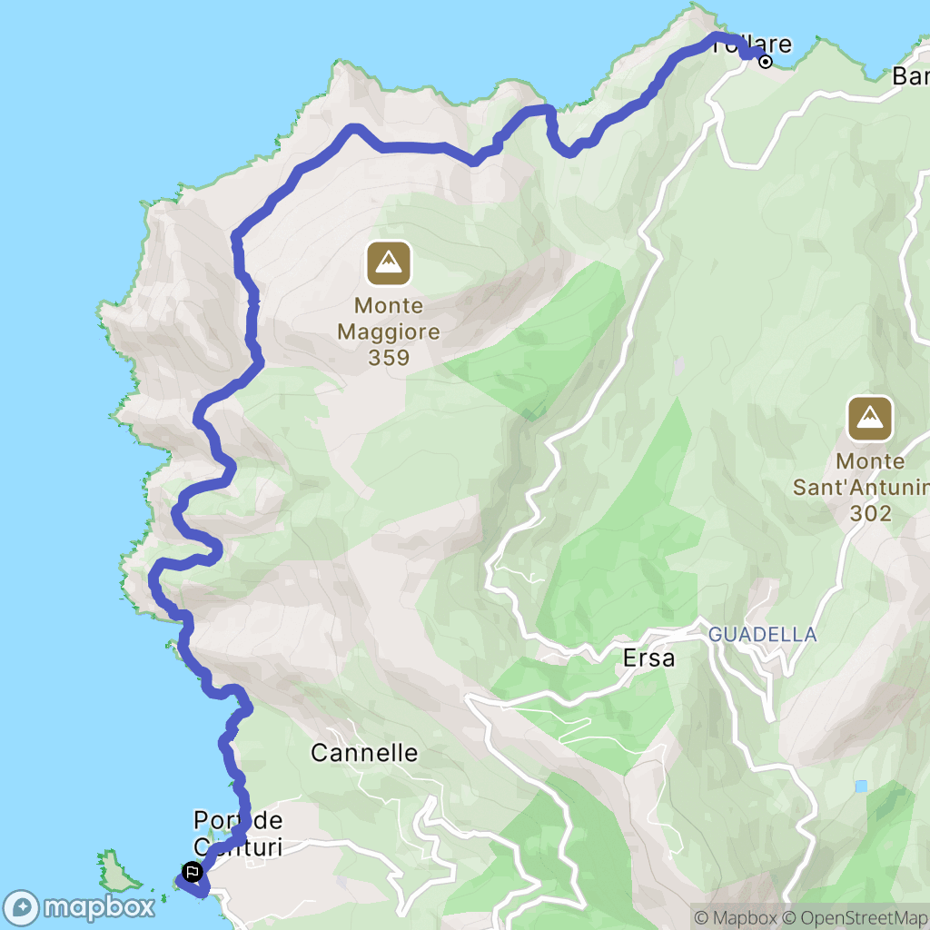 Ersa : carte du parcours de randonnée - France