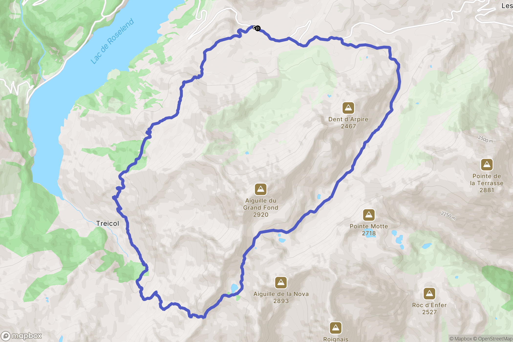 Beaufort : carte du parcours de randonnée - France
