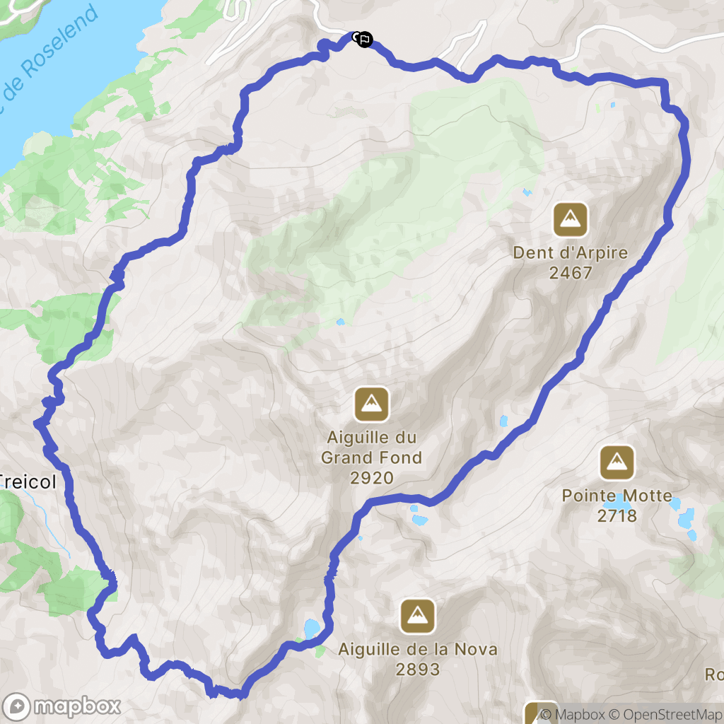 Beaufort : carte du parcours de randonnée - France